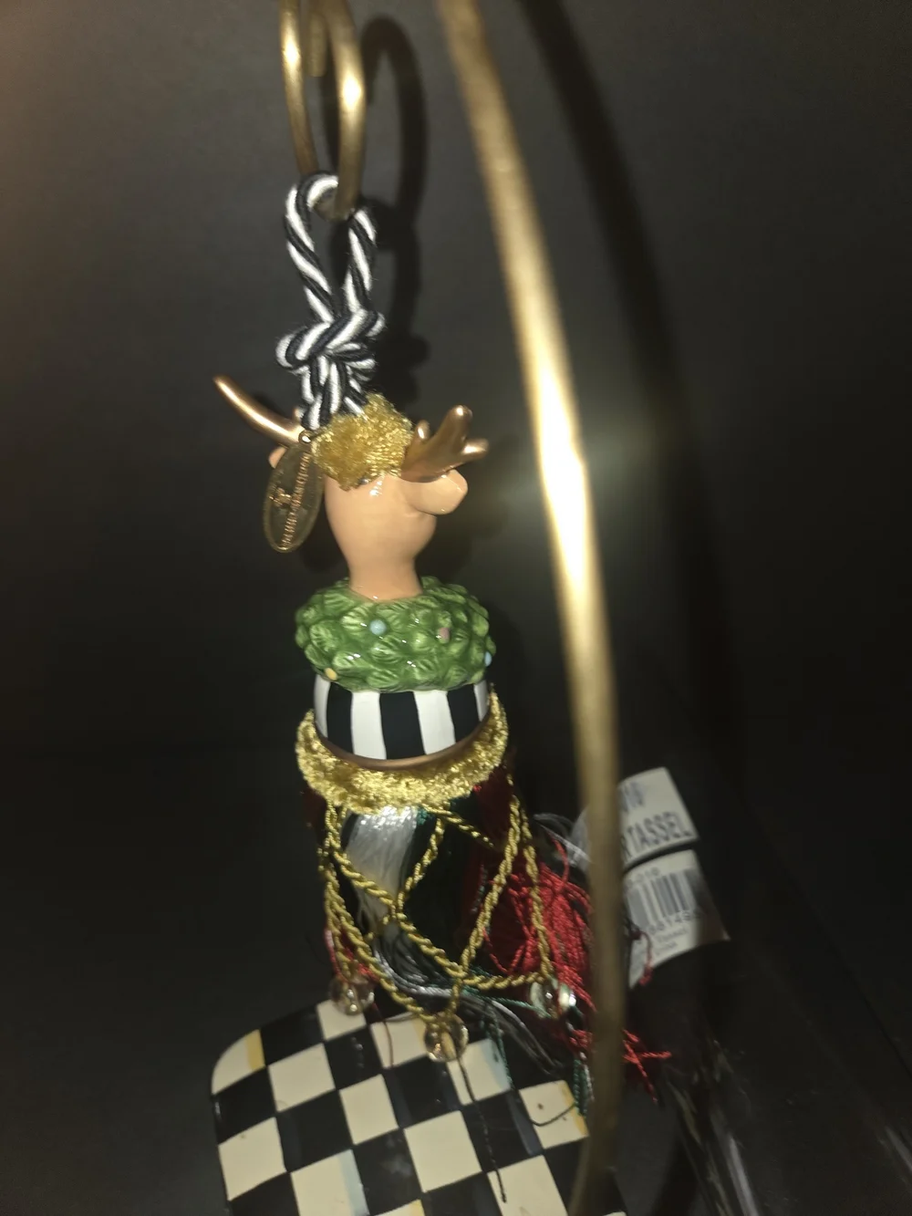 Mackenzie Childs Retired Reindeer Tassel New